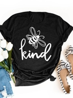 Crew Neck Cotton-Blend Short Sleeve T-Shirts - Noracora