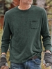 Crew Neck Cotton-Blend Solid Men-Shirts - Noracora