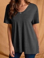 Crew Neck Cotton T-Shirts - Noracora