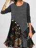 Crew Neck Floral Dresses - Noracora