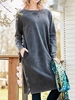 Crew Neck Long Sleeve Wool Blend Dresses - Noracora