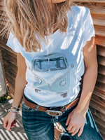 Crew Neck Outdoor Car Shift T-Shirts - Noracora