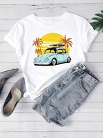 Crew Neck Short Sleeve Casual T-Shirts - Noracora