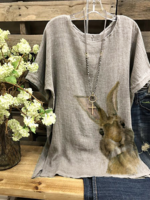 Crew Neck Short Sleeve Shift Boho T-Shirts - Noracora