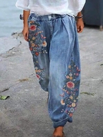Denim Casual Floral Guapai