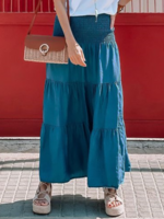 Denim Casual Washed Skirts - Noracora