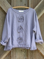 Fantasho Long Sleeve 1 Purple Women Tops Casual Cotton Round Neck Casual Tops