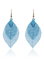 Fashion Double Leaf Pendant Drop Earrings Simple Retro Alloy Leaf Earrings