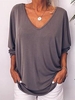 Fashion Solid V Neck Long Sleeve Buttoned Shirts & Tops