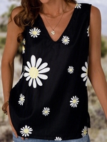 Fit Cotton V Neck Vacation Blouses