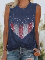 Fit Crew Neck Casual Star T-Shirts