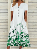 Floral Bamboo V Neck Loosen Maxi