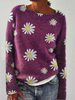 Floral Casual Long Sleeve Sweaters - Noracora