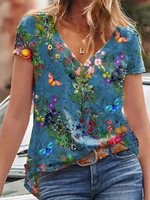 Floral Casual T-Shirts - Noracora