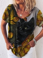 Floral Casual V Neck Auto-Clearance