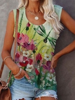 Floral Cotton-Blend Crew Neck Auto-Clearance