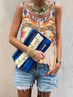 Floral Holiday Cotton Cold Shoulder Tanks & Camis - Noracora