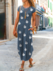 Floral Jersey Crew Neck Loosen Maxi