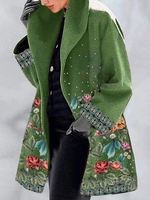 Floral Long Sleeve Casual Outerwear - Noracora
