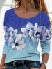 Floral Loosen Tops - Noracora