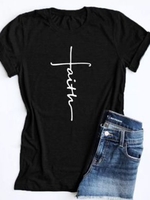Floral-Print Short Sleeve Round Neck Cotton T-shirt