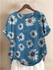 Floral-Print Vintage Long Sleeve T-Shirts - Noracora