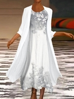 Floral Regular Fit Casual Round Neck Maxi