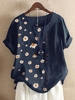 Floral Round Neck Casual T-Shirts