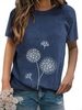 Floral Short Sleeve Casual Printed T-Shirts - Noracora
