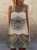 Geometric Printed Sleeveless Crew Neck Shorts - Noracora