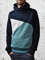 Geometric Turtleneck Color-Block Men-Hoodies - Noracora