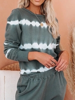 Gray Casual Cotton-Blend Crew Neck Causal Tops - Noracora