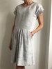 Gray Casual Cotton-Blend Stripes Causal Dresses