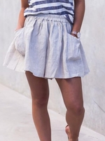 Gray Casual Cotton Pockets Linen & Cotton Bottoms