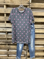 Gray Casual Crew Neck T-Shirts - Noracora