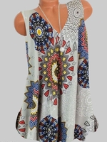 Gray Casual Floral-Print Tanks & Camis - Noracora