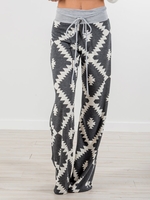 Gray Casual Graphic Paneled Auto-Clearance - Noracora