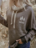 Gray Casual Plants Hoodies & Sweatshirts - Noracora