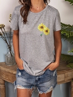 Gray Casual Short Sleeve Auto-Clearance - Noracora