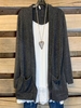 Gray Casual Solid Cardigans - Noracora