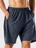 Gray Casual Solid Drawstring Men-Bottoms >>Men-Pants