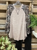 Gray Cotton-Blend Casual Tunic Sweatshirts &pullover - Noracora
