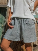 Gray Cotton-Blend Linen & Cotton Bottoms