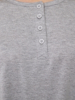 Gray Crew Neck Plain Casual Auto-Clearance - Noracora