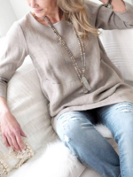 Gray Crew Neck Solid Casual Causal Tops