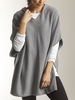 Gray Half Sleeve Hoodie Casual Wool Blend Plain Tunic T-shirts