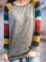 Gray Long Sleeve Ombre/tie-Dye T-Shirts