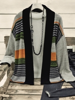Gray Long Sleeve Shift Cardigans - Noracora