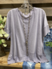 Gray Paneled Short Sleeve T-Shirts - Noracora