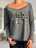 Gray Sexy Floral-Print Shift Knitted Causal Tops - Noracora